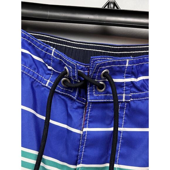 Nautica Swim Suit Trunks Mens Large Shorts Striped Colorful Pockets Beach Pool - Picture 7 of 7